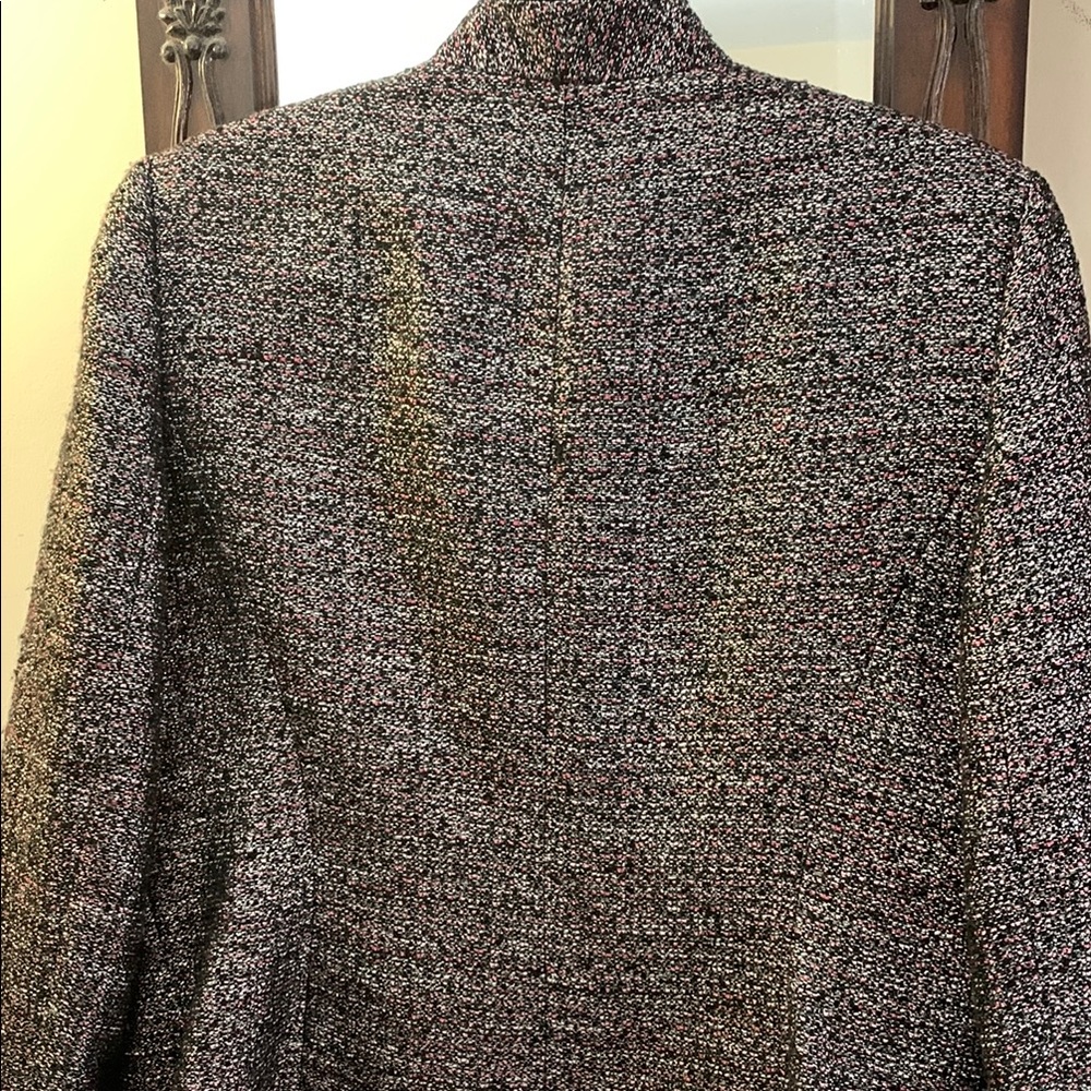 Jones Studio Separates Silver Pink, Black Tweed Blazer Tailored Open Front - Picture 8 of 14